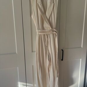 White Pant Jumper (one piece) with Belt